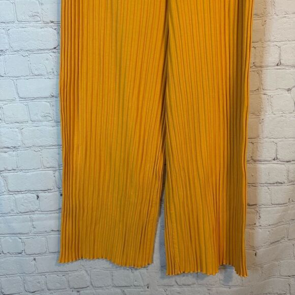 A New Day Vibrant Orange Ribbed Wide leg lounge pants - Picture 3 of 6
